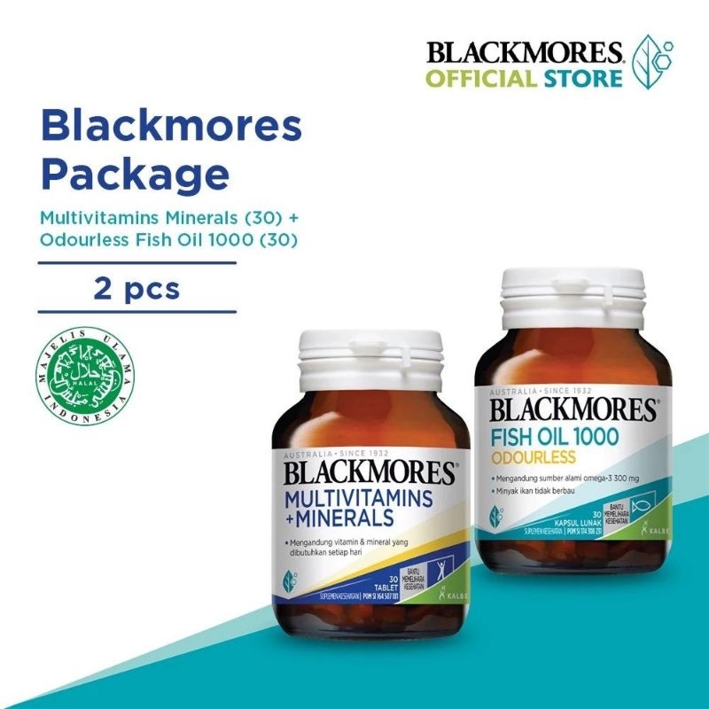 Blackmores Multivitamins + Minerals (30) + Blackmores Odourless Fish Oil 1000 (30)