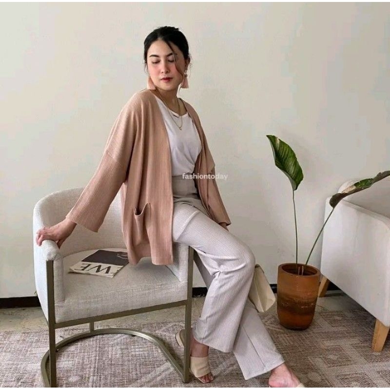MILA CARDIGAN BY FASHION TODAY WARNA MOCCA