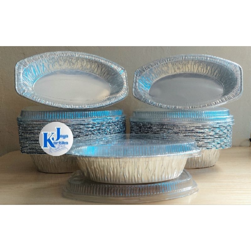 Aluminium Foil Cup Oval OX8550 + Tutup Mica