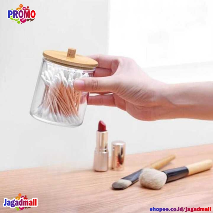 Tempat Kapas Cotton Bud Storage Box Toples Plastik Make Up Organizer Serbaguna