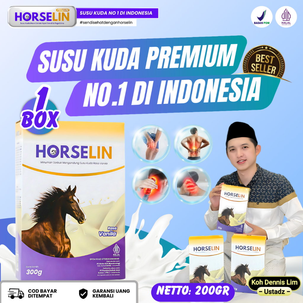 

PAKET HORSELIN 200gr Susu Kuda Premium Asli Sumbawa Original Atasi Nyeri Sendi dan Daya Tahan Tubuh