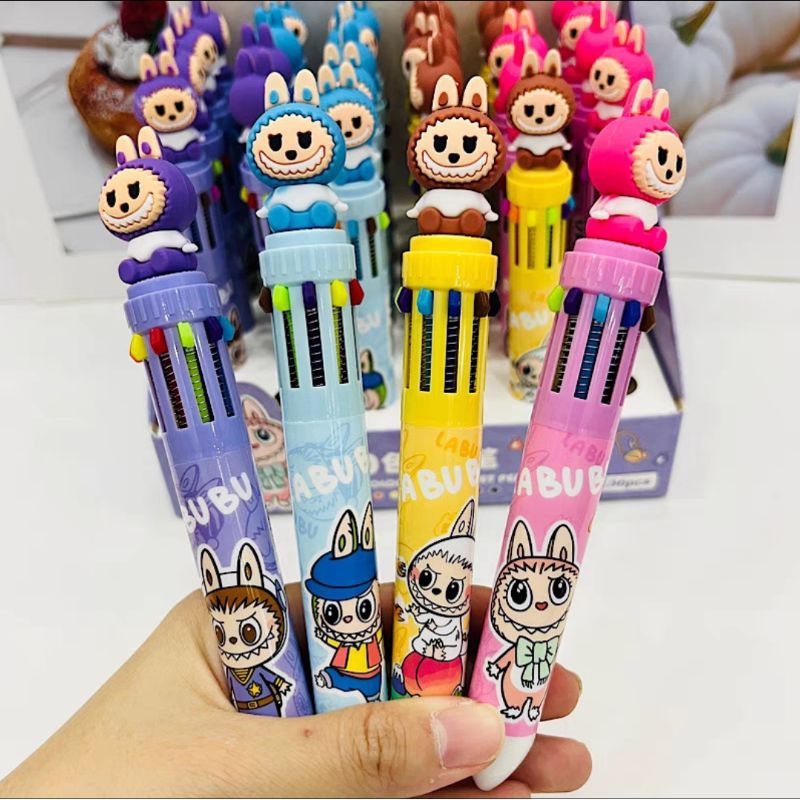 

Pen warna warni/pulpen karakter labubu/pena lucu karakter labubu/pen 10 warna/pulpen rollerball