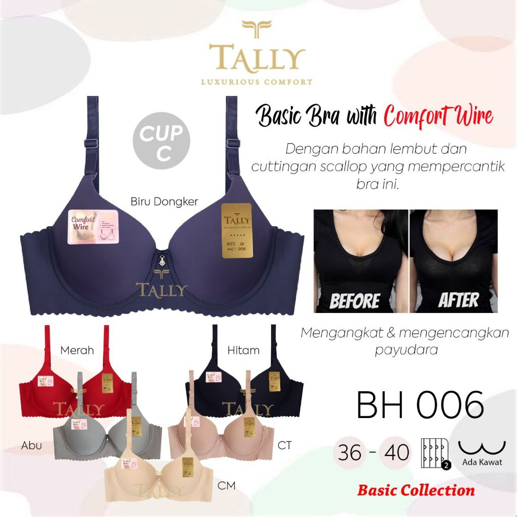 BH Tally 006 | Bra Wanita Tally 006 pakai kawat tanpa busa