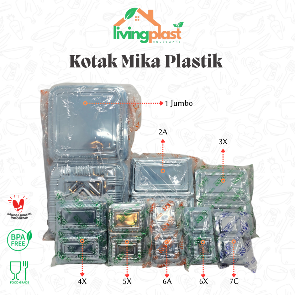 Mika Plastik 2A 3X 4X 5X 6A 6X 7C  / Kotak Mika / Mika Tray Plastik Semua Ukuran / Plastik Mika