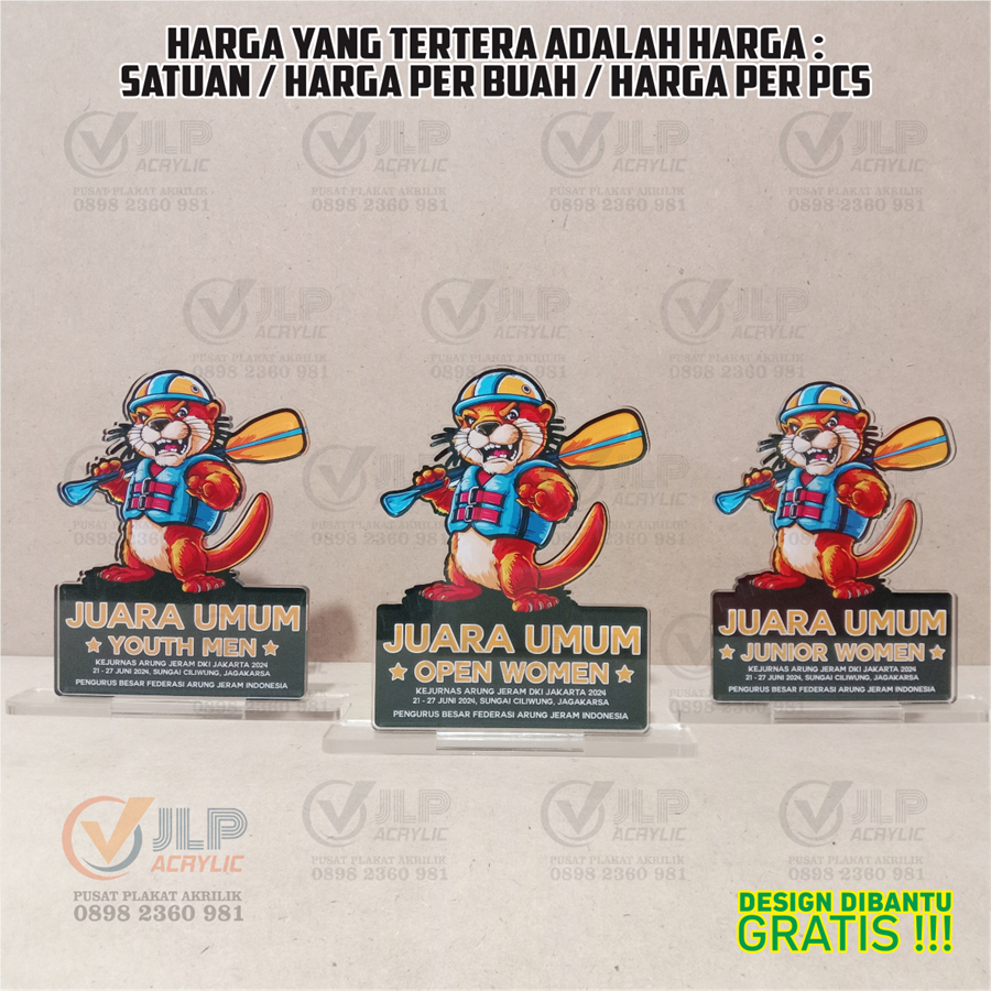 Piala Arung Jeram, Tropi Arung Jeram, Tropy Arung Jeram, Trophy Arung Jeram, Plakat Arung Jeram, Van