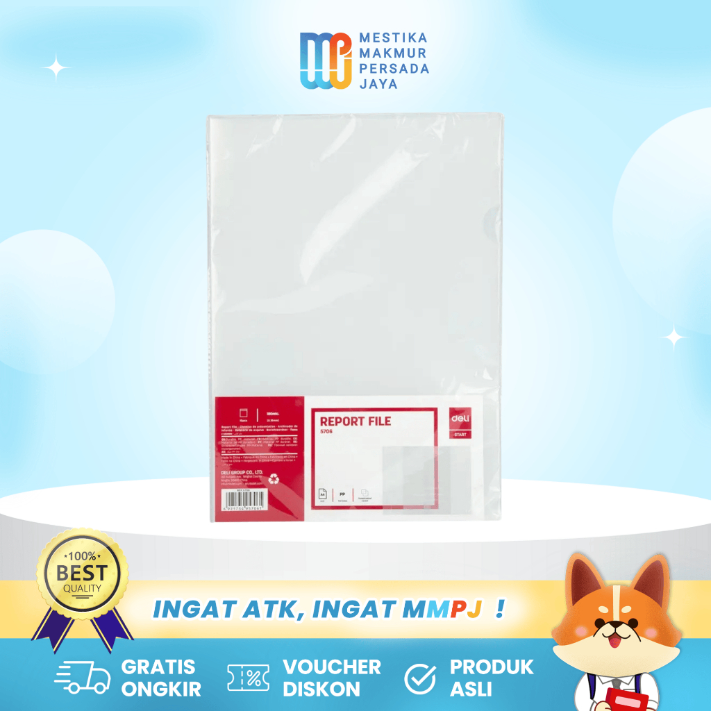 

Deli Report File A4 Transparan - Tempat Penyimpanan Dokumen / Berkas / Surat / Kertas E5707