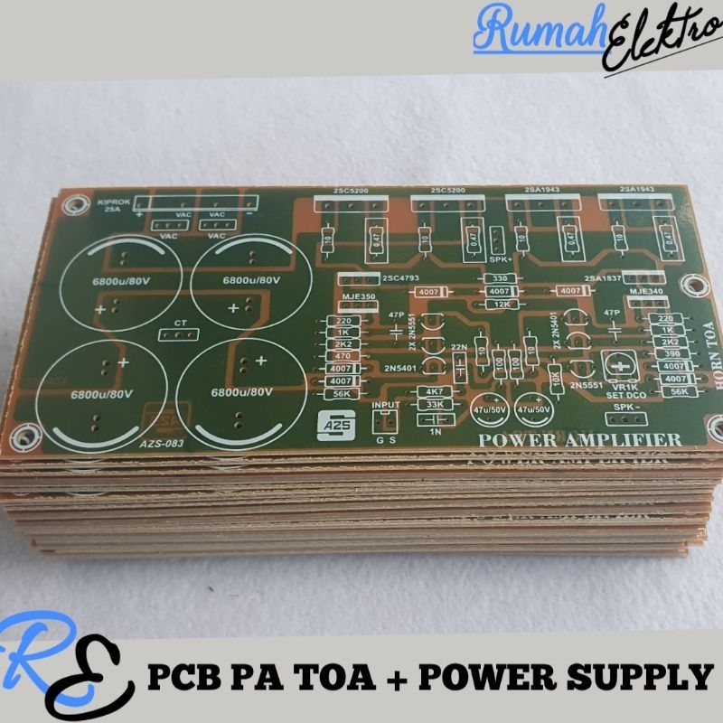 PCB DRIVER POWER AMPLIFIER TOA PLUS POWER SUPPLY 2 SET FINAL