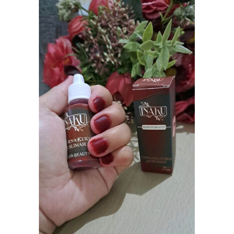 Inai Kuku Henna Kuku Awet Inaku / Kutek Kuku Halal Maroon Henna Kuku Merah