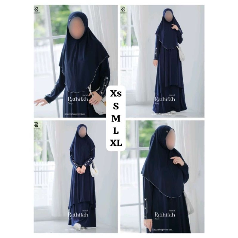 Rathifah syari set bergo by azzahra premium