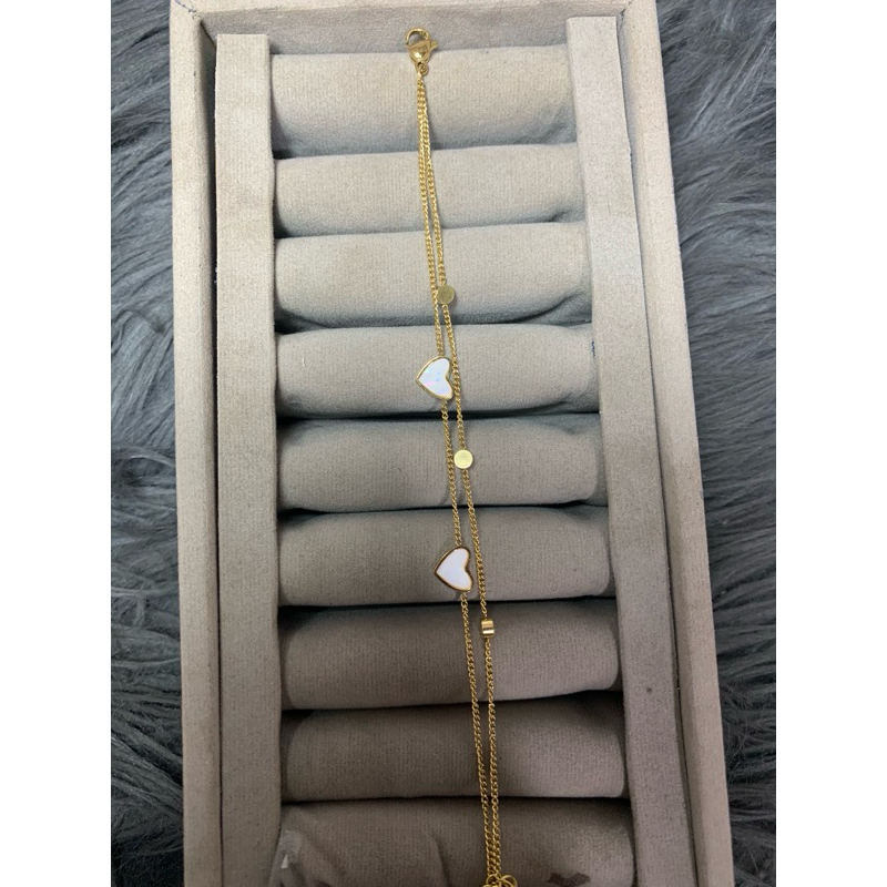 gelang love putih titanium