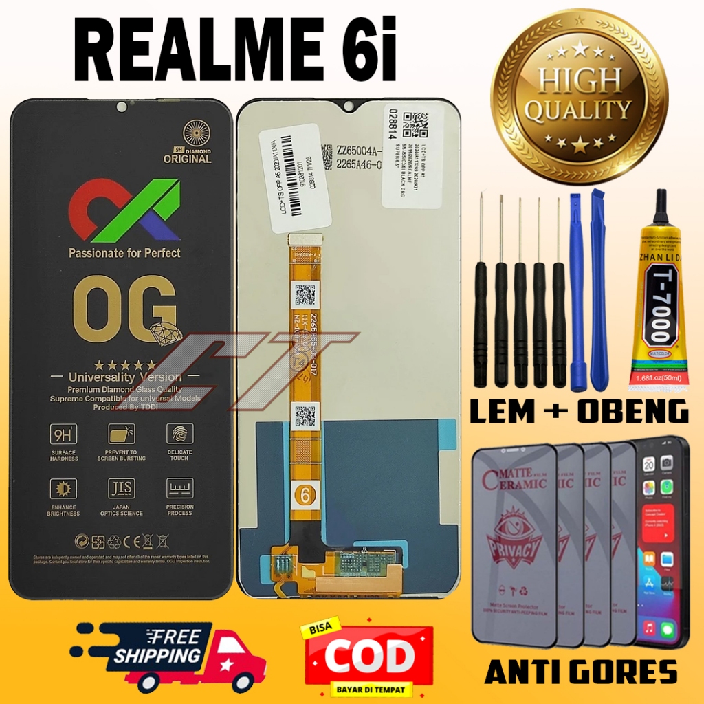 LCD TOUCHSCREEN REALME 6i LAYAR SENTUH ORIGINAL ORI ALL MEREK FULLSET