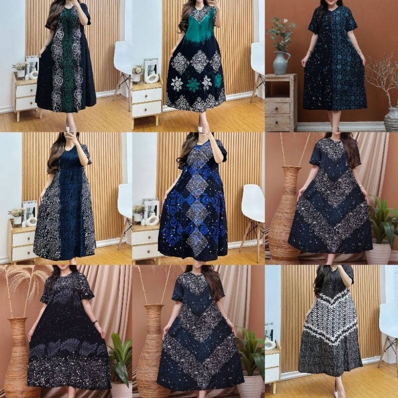 Daster batik cap malaman hitam series