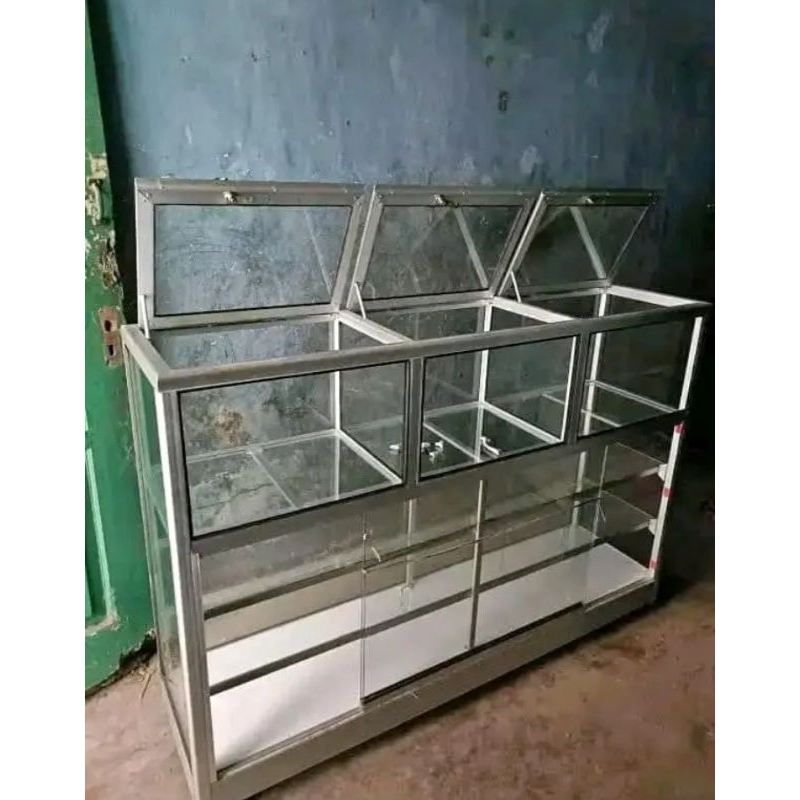 etalase beras ukuran 1,5 meter baru