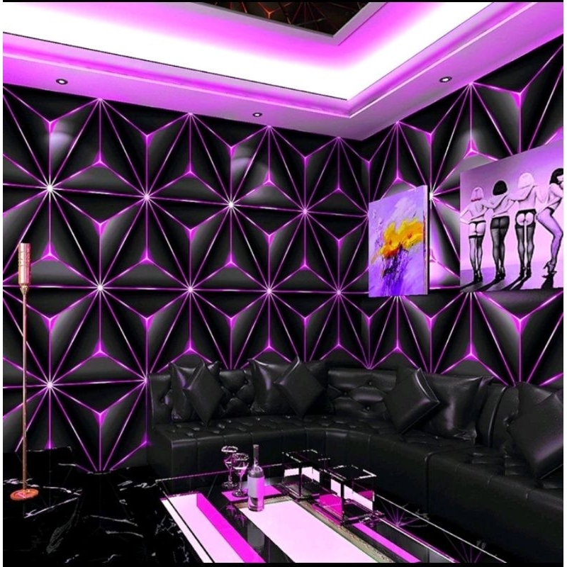 WALLPAPER DINDING MOTIF PERMATA UNGU