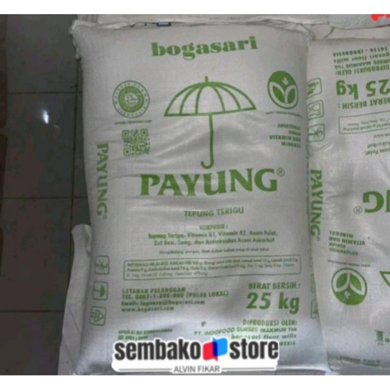 

TEPUNG terigu merek payung 25 kg