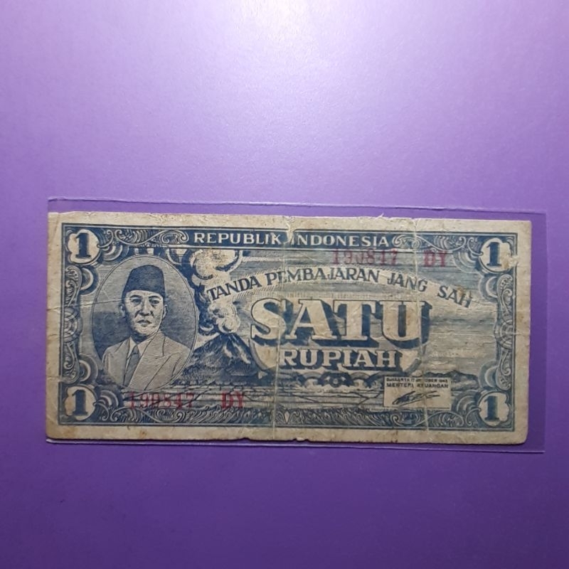 Uang kuno 1 rupiah ori 1945