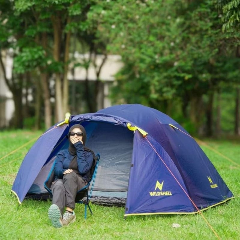 TENDA CAMPING WILDSHELL JAYADIPA 4-5 ORANG DOUBLE LAYER TENDA CAMPING FAMILY