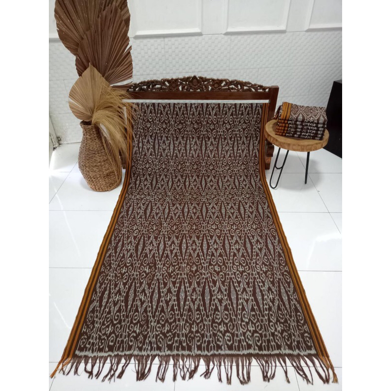 kain tenun motif sintang cokelat
