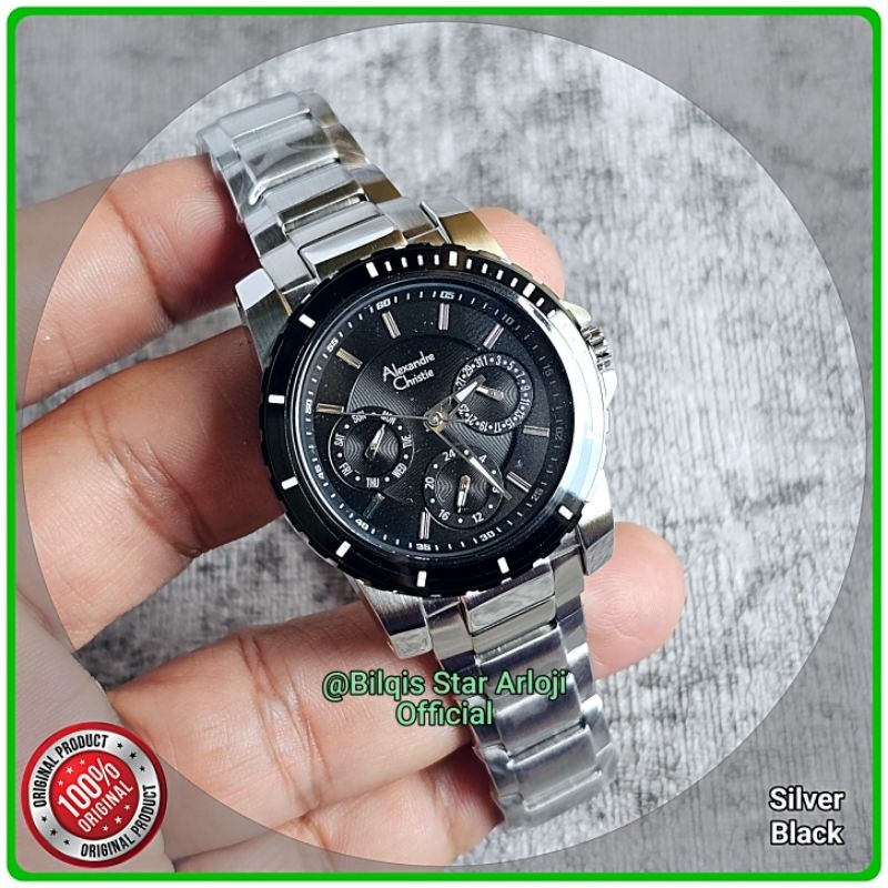 Alexandre Christie Ac 6141 Wanita Tali Rantai Silver Original