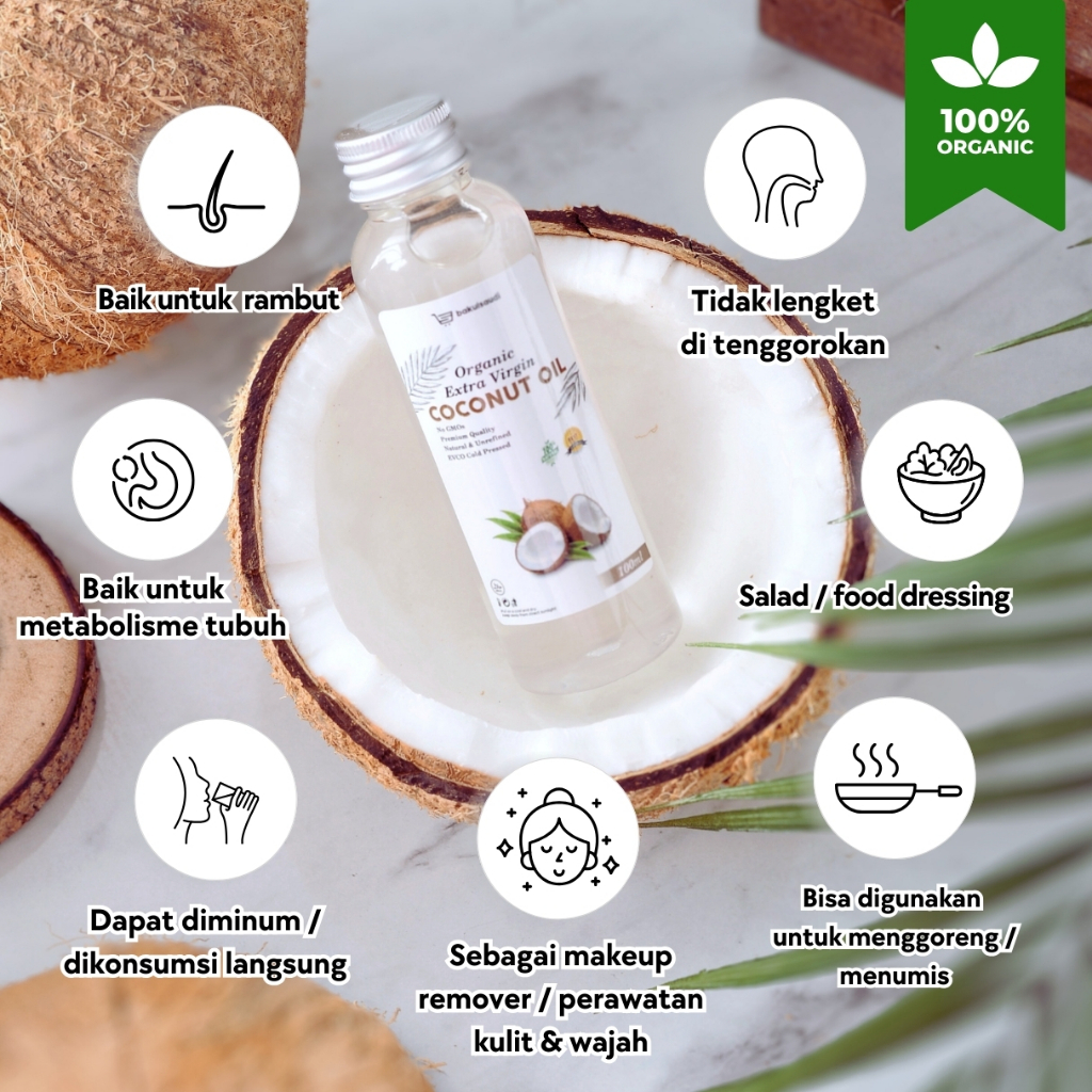 

RB22 Organic Extra Virgin Coconut Oil Cold Pressed VCO EVCO Ekstra Virgin Minyak Kelapa Asli 100%