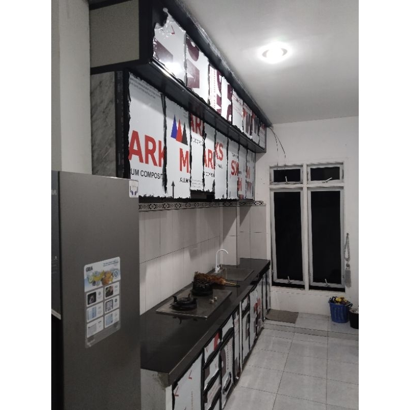 custom kitchen set alumunium full sampai plavon