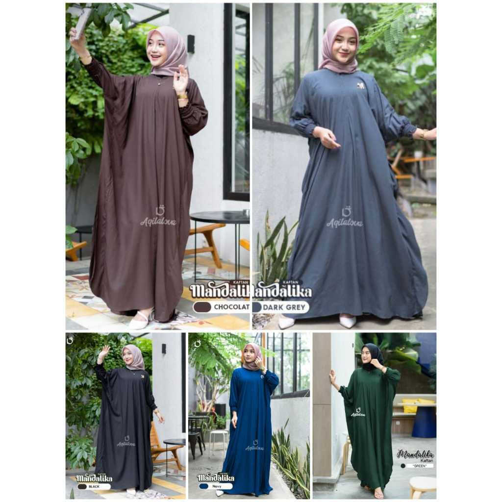 Gamis Kaftan Polos Cantik Warna//Baju Muslim Wanita Polos Jumbo Bahan Rayon Super Adem Tebal dan Lem