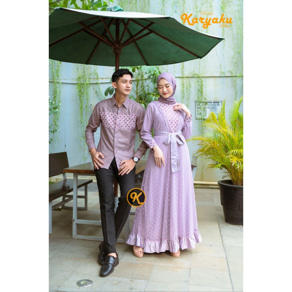 Couple gamis dan batik pasangan muslim kekinian couple ayuma batik karyaku ada ld jumbo