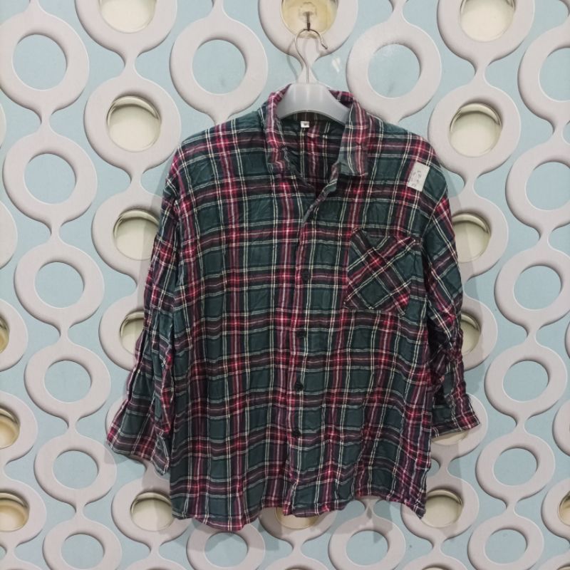 KEMEJA FLANNEL PRIA SECOND UNBRAND SIZE M NZL026