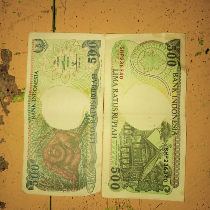 Uang kuno 500 rupiah gbr monyet