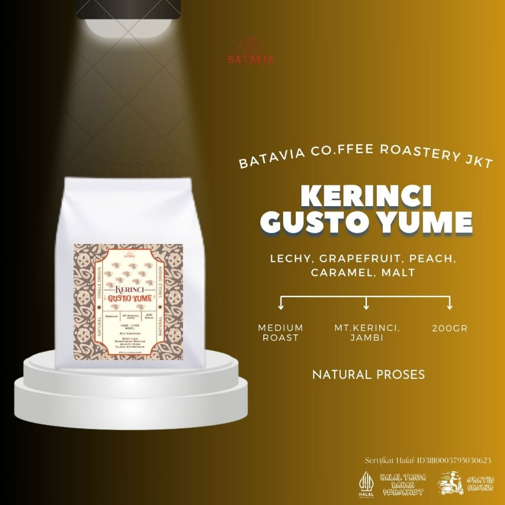 

Kerinci Gusto Yume Natural | Biji Kopi Single Origin Arabica