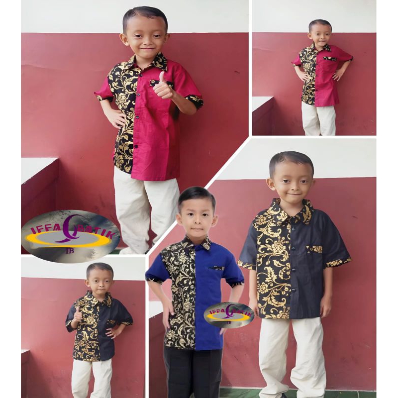 HEM BATIK ANAK/ATASAN BATIK ANAK KOMBINASI BAKUNG BESAR USIA 1-10TAHUN