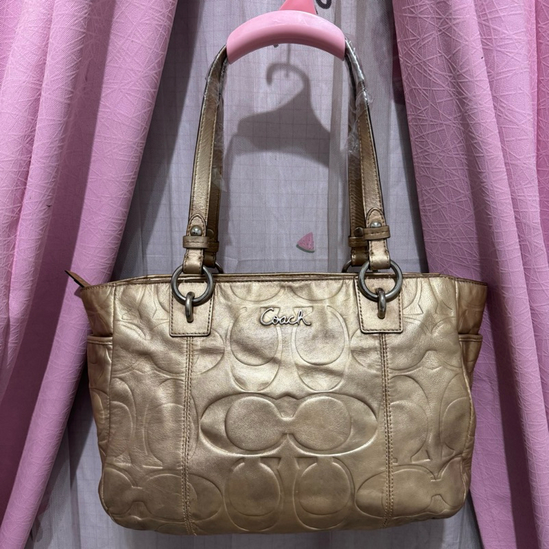 tas tote bag coach kulit asli. tas tote bag wanita preloved
