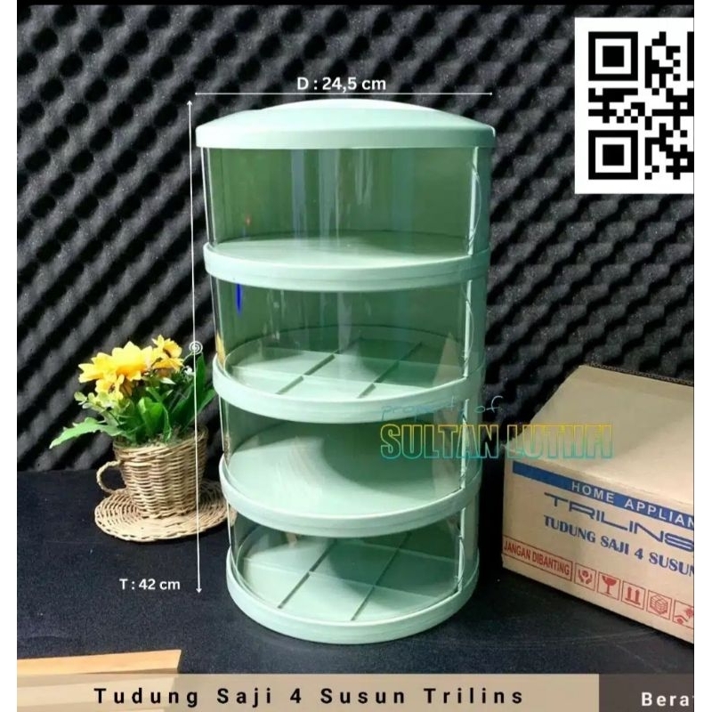 tudung saji 4 susun trilins rak lauk susun 4 rak makanan 4 susun