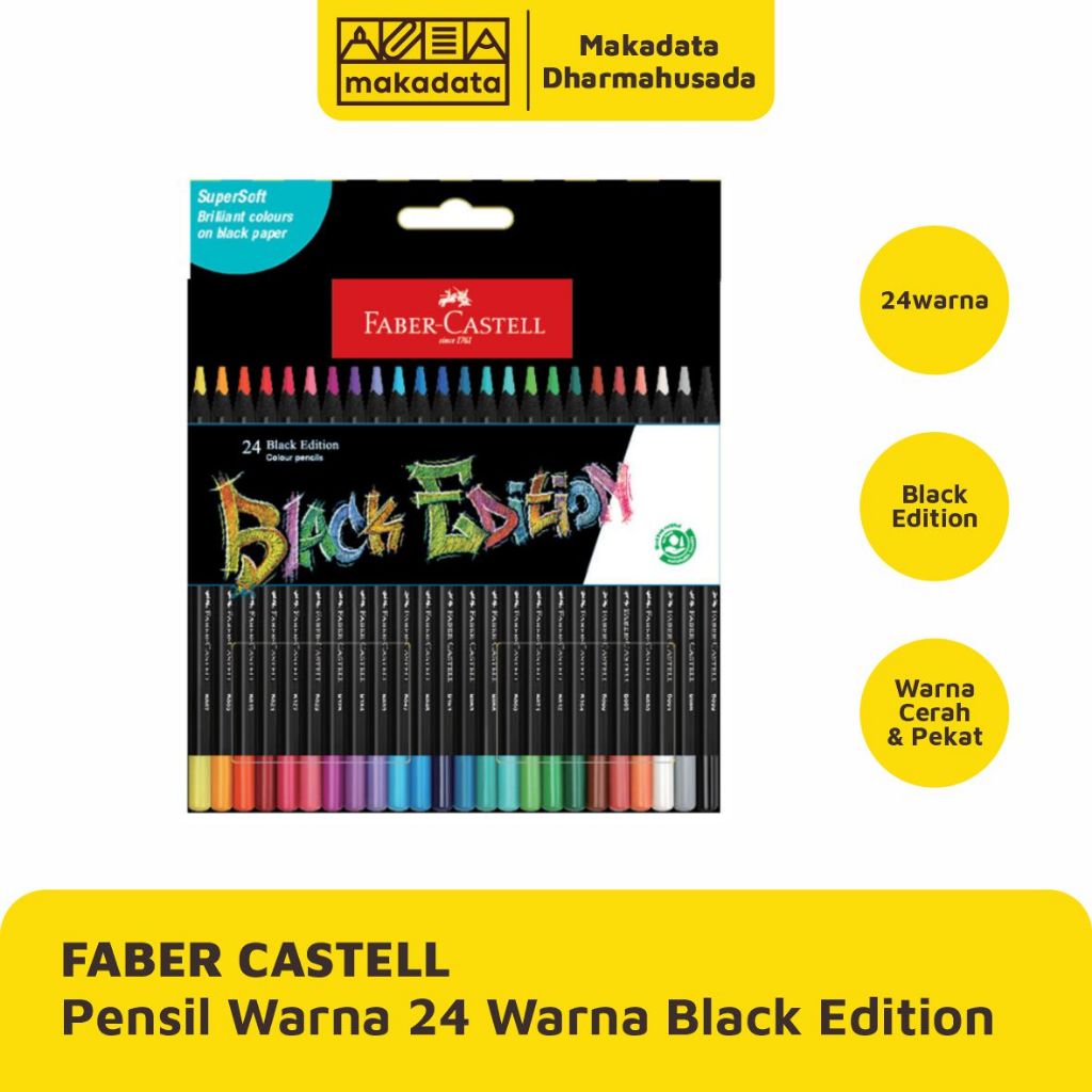 

COLOUR PENCIL | PENSIL WARNA FABER CASTELL 24 WARNA BLACK EDITION (1 PCS)