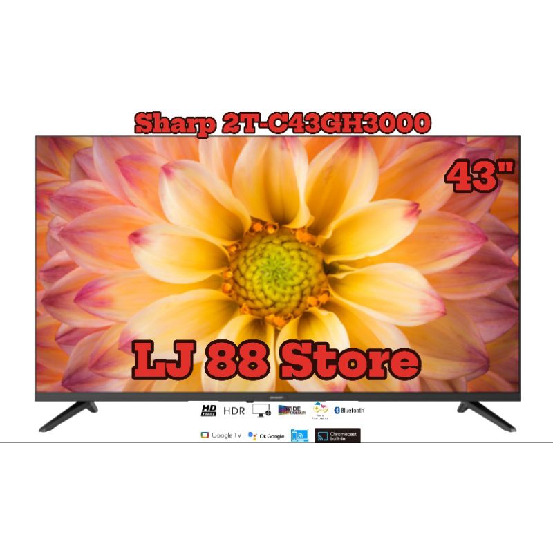 Smart TV Android Sharp 43 inch 2T-C43GH3000 Garansi Resmi dan Full HD