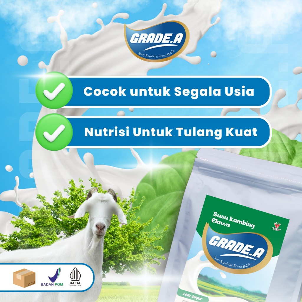 

SUSU KAMBING ETAWA GRADE A LOW SUGAR 500GR