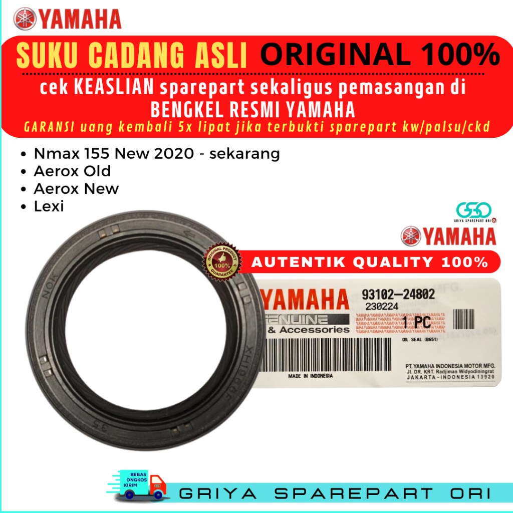 Seal Kruk AS Kiri Nmax New Original sil kruk as kiri Aerox 155 Old New Seal sil kruk Lexi Original Y
