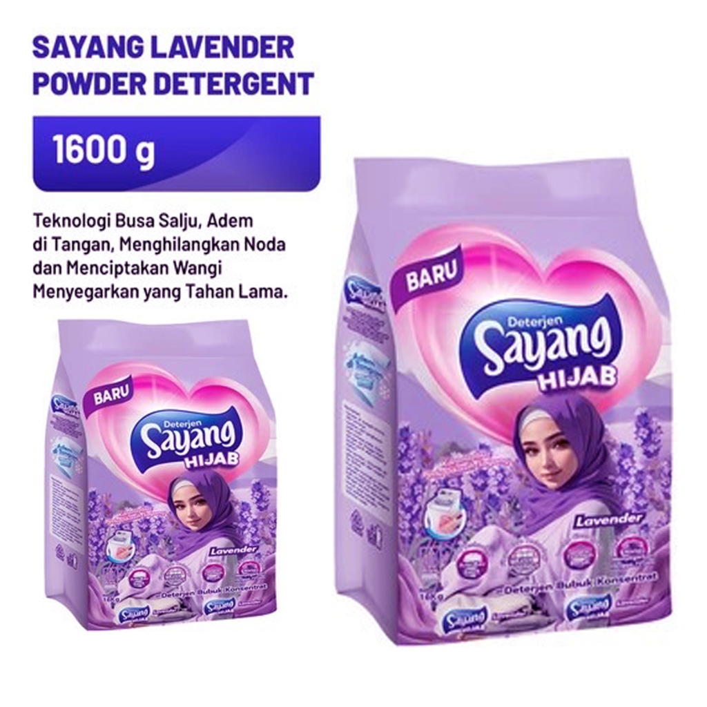 Sayang Hijab Detergent Bubuk 1600 gram/Deterjen bubuk sayang original fresh 1.8 kg murah promo
