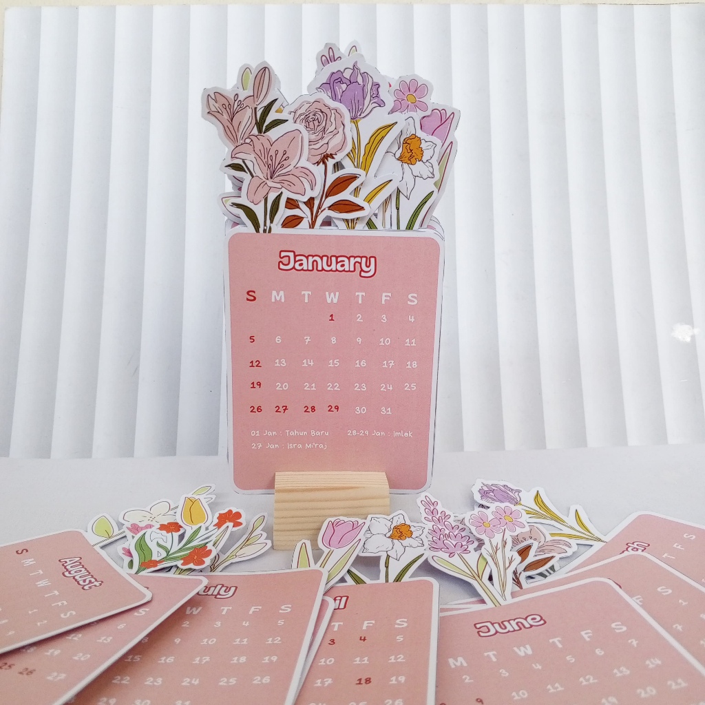 

Calendar Blommy Flowers 2025 / Kalender Aesthetic 2025 / Kalender meja lucu
