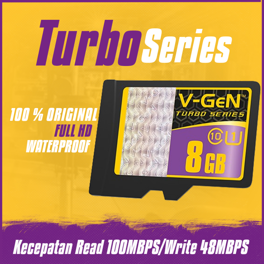 Micro SD V-GEN 8 GB Turbo Series Kartu Memori HP Original