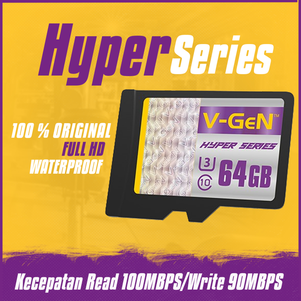 Micro SD V-GEN 64 GB Hyper Series Kartu Memori HP Original