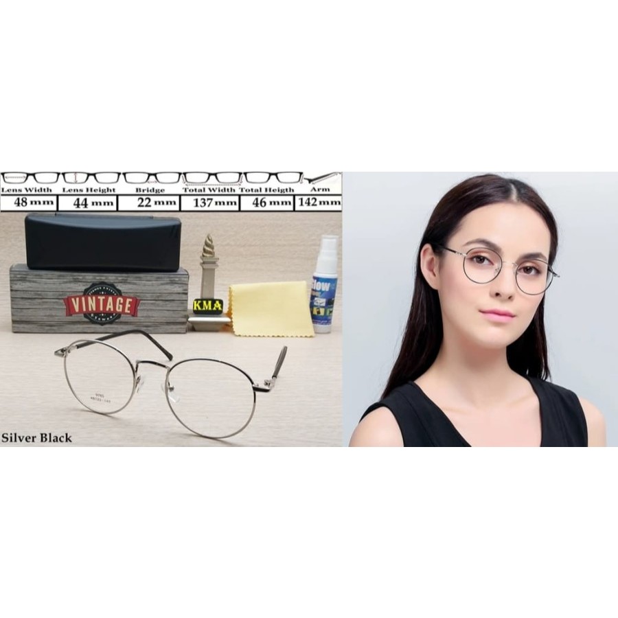 frame VINTAGE kacamata minus korea vintage bulat kacamata unisex