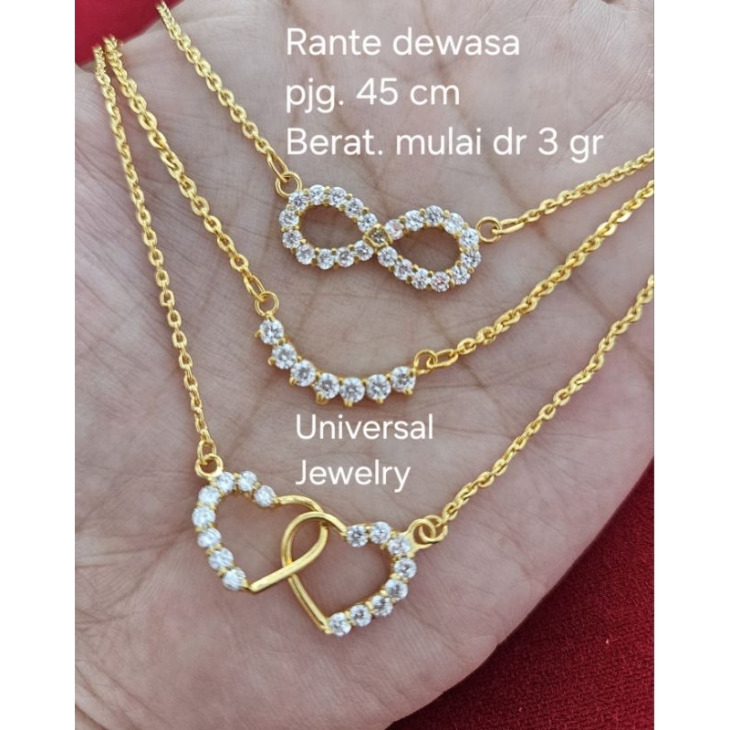 Kalung dan Liontin Set Dahlia Emas Muda