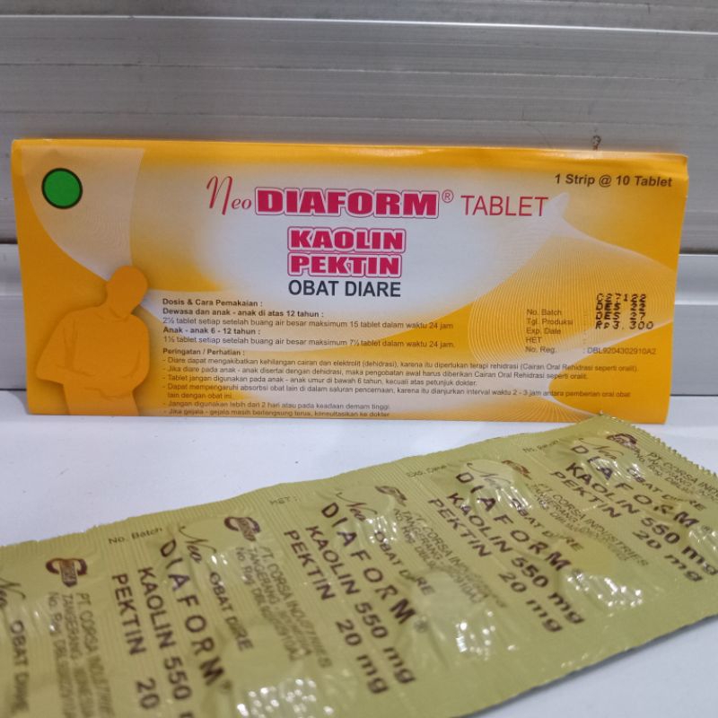 Neo Diaform Kaolin Pektin 1 Strip - Obat Diare
