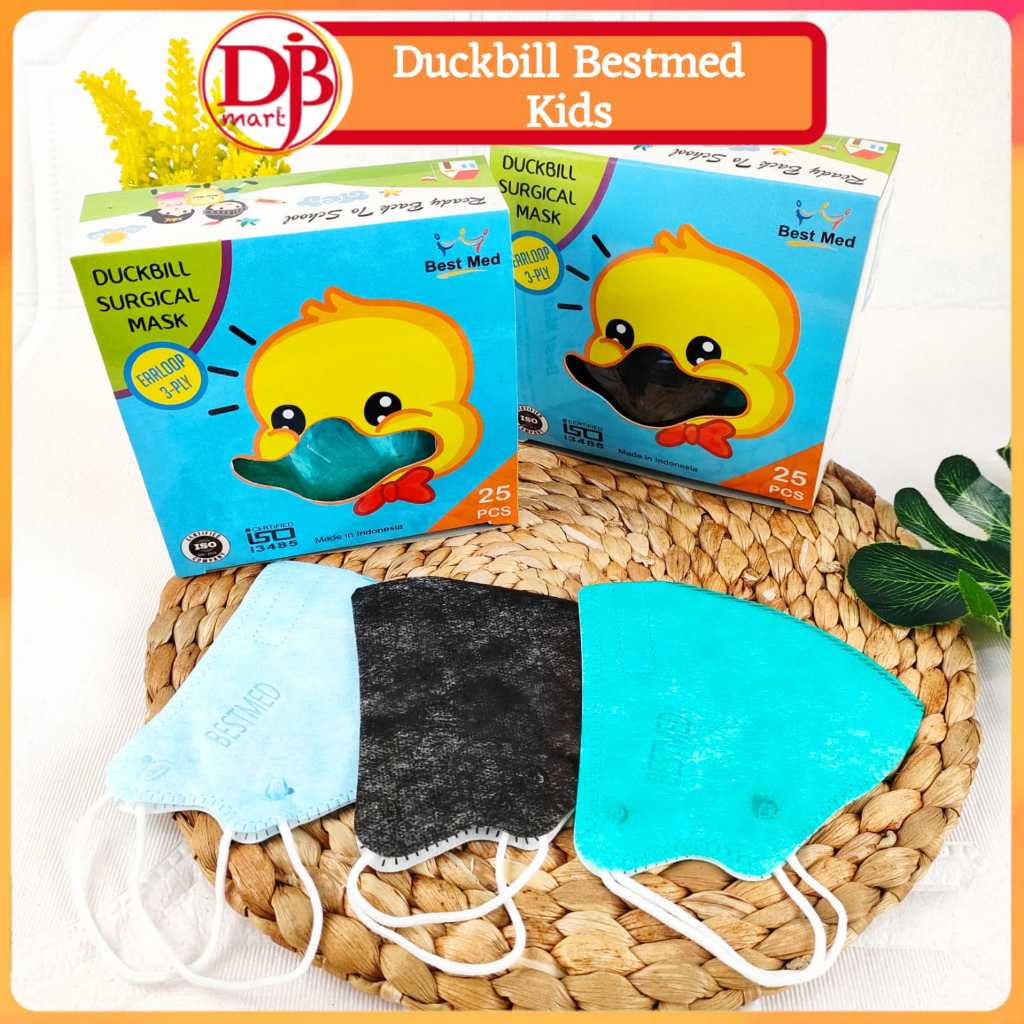 DJB - Masker Duckbill Kids Bestmed Surgical 3Ply || Earloop Anak Bestmed Mask 3 Ply - Box Isi 25pcs