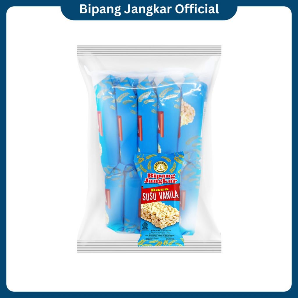 

BIPANG/ JIPANG/ PUFF RICE JANGKAR PASURUAN RASA SUSU VANILA ISI 10 PCS