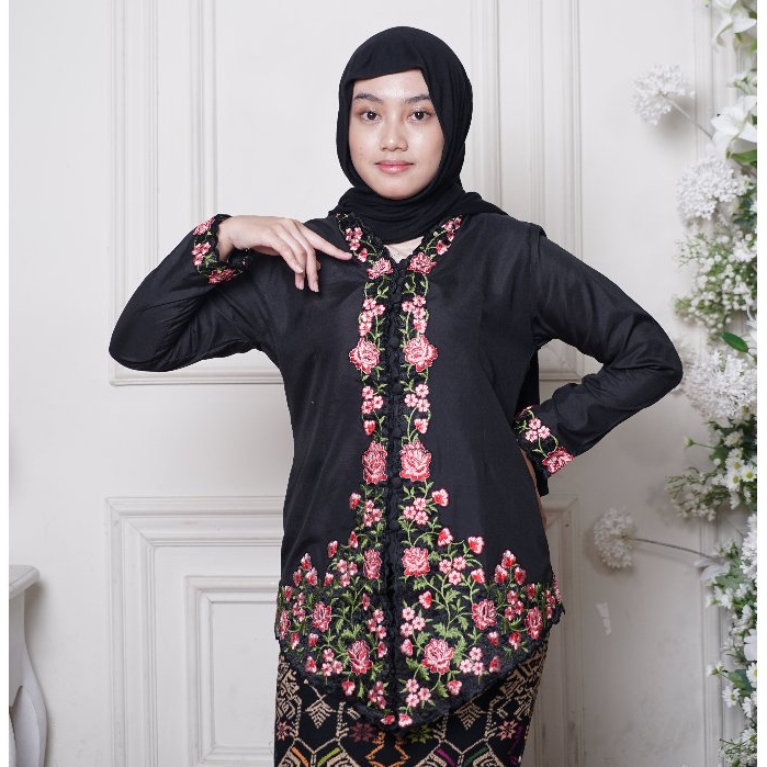 Kebaya Encim Lengan Panjang Warna Keindahan Kebaya Kondangan dengan Bordir Warna Bunga