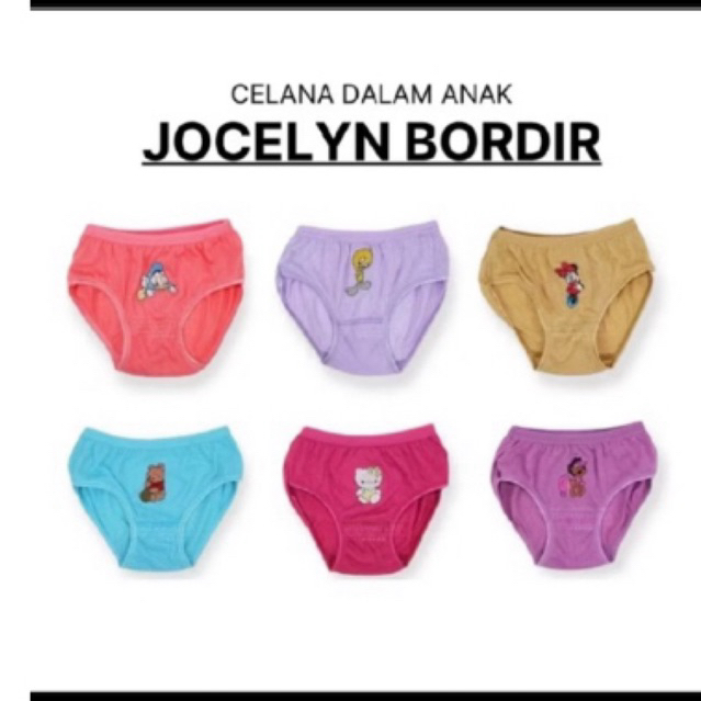 CD CELANA DALAM ANAK PEREMPUAN BORDIR JOCELYN ADEM LEMBUT MELAR ELASTIS
