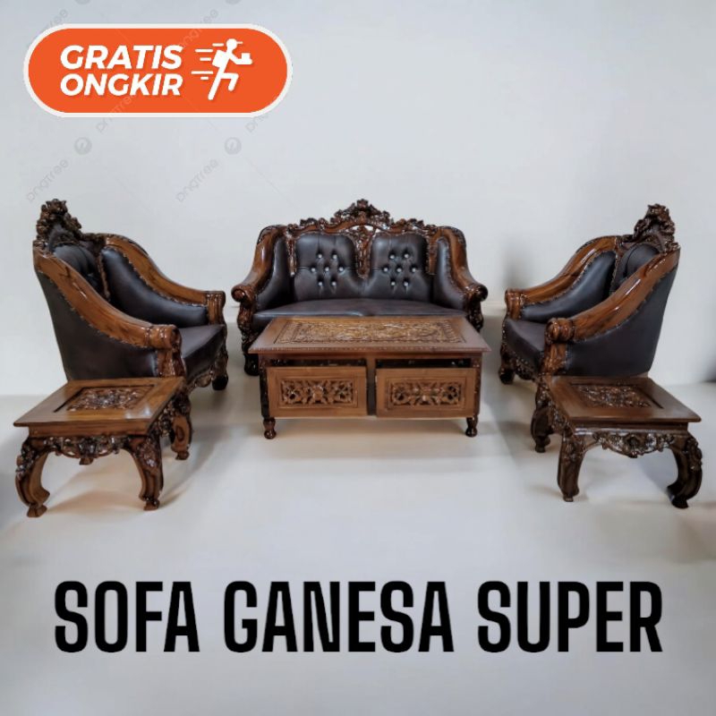 SOFA TAMU GANESA SUPER kayu jati- Kursi Tamu Sofa