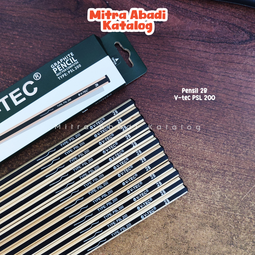 

(12 PCS) PENSIL 2B V-TEC PSL 200 / 1 pack pak vtec psl200 pencil kayu pena original menulis graphite menggambar sket sketch anak alat tulis sekolah kuliah atk kantor stationery murah / mitra abadi katalog jogja